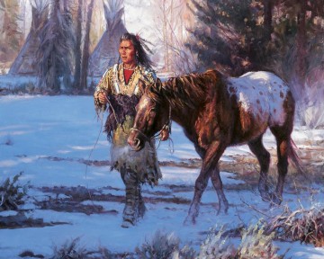 アメリカインディアン Painting - 西部アメリカン・インディアン 28